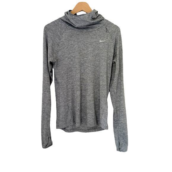 Nike Dri-Fit Element Cowl Neck Long Sleeve Pullover Running Hoodie Gray Size S - Picture 3 of 9